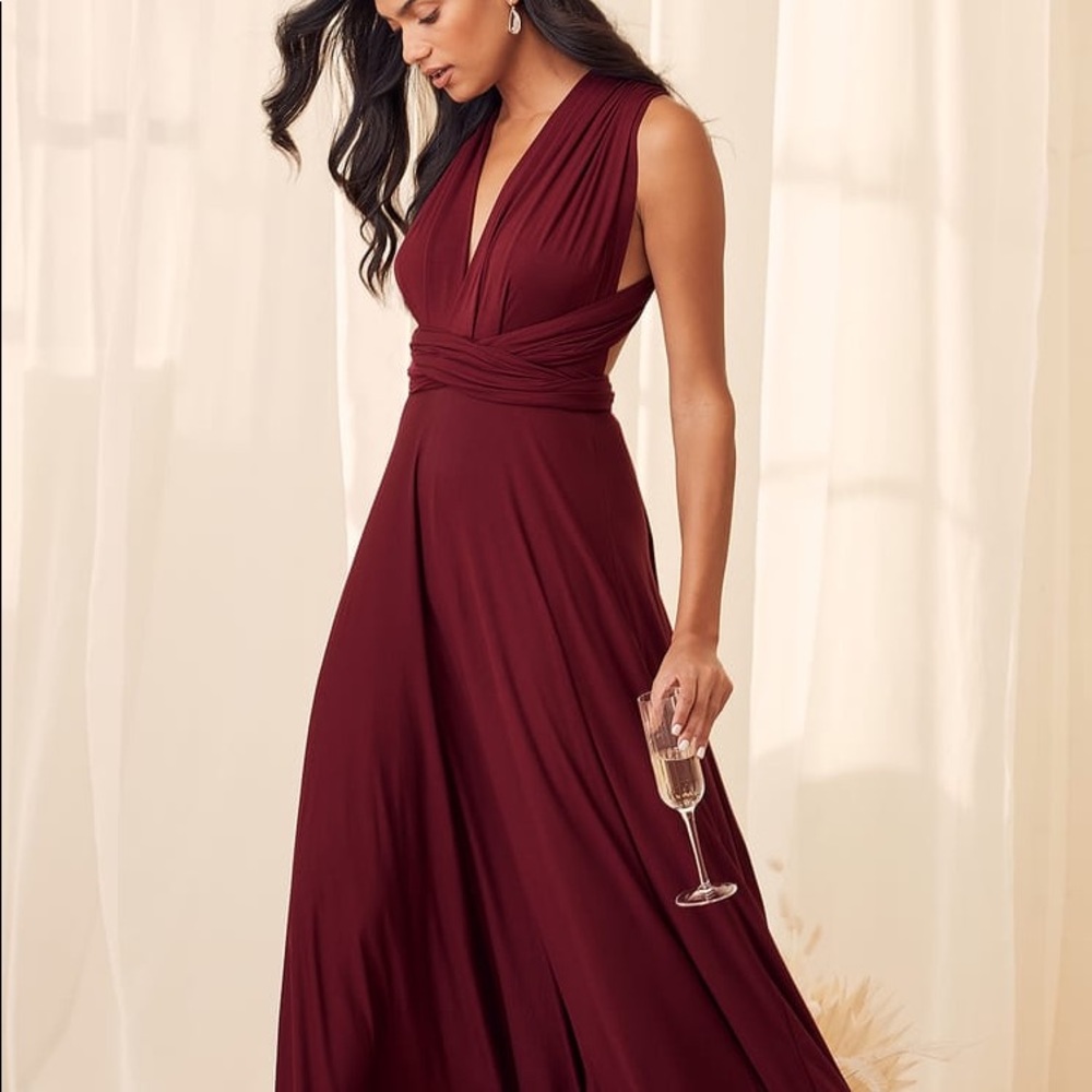 Burgundy convertible dress